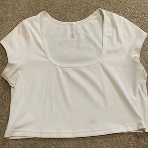 Outdoor Voices Ribbed Crop | White | Square Neck | Size XL